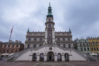 Italian Renaissance style town hall built in 1578, Zamosc, Poland