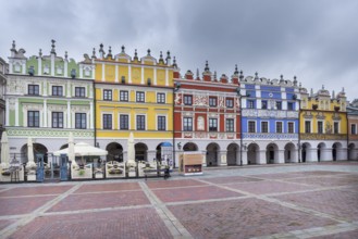 Italian Renaissance style houses built in 1578, Zamosc, Poland