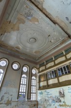 The destroyed interior of the Hasidic Synagogue, including Jacob Gansel Schul, is being restored,