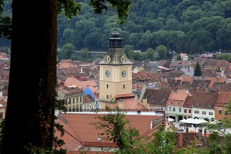 View of Brasov, Brasov, center with Black Church, Transylvania, Romania