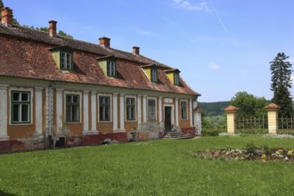 Brukenthal summer residence, late Baroque palace complex, in Avri, Freck, Transylvania, Romania