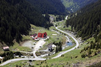 Landscape on the Transfogarasan Highway, Transfagarasan, connects the Arges Valley in Great