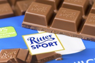 Ritter Sport chocolate whole milk chocolate bar chocolates with logo in Stuttgart, Germany
