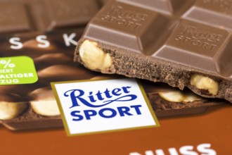 Ritter Sport Chocolate Whole Nut Chocolate Bar with Logo in Stuttgart, Germany