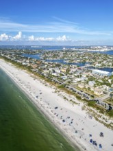 St. Pete Beach near Saint Petersburg Florida beach and sea from above Aerial view in St Pete Beach,