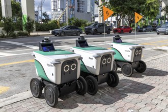 Delivery robot for Essen self-driving autonomous vehicles from Serve Robotics in Miami, USA