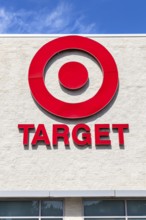Target supermarket logo at a discount store branch in Tampa, USA