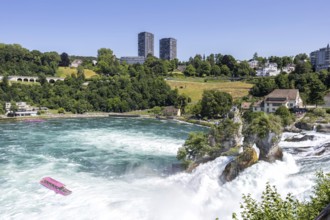 Rhine Falls near Schaffhausen Waterfall on the Rhine River in Neuhausen, Switzerland