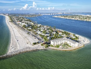 St. Pete Beach near Saint Petersburg Florida Pass-a-Cricket Beach Beach and sea from above Aerial
