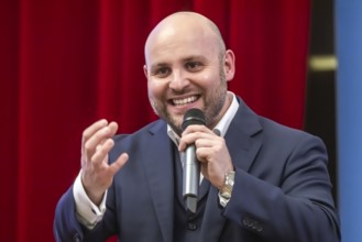 Campaign rally for the state elections of the AfD party. Markus Frohnmaier is the top candidate