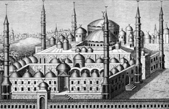 Sultan Akhmed Mosque also Blue Mosque, early 17th century, Istanbul, Turkey, Islam, slender