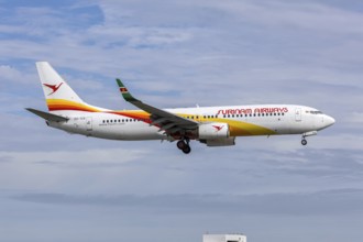 A Suriname Airways Boeing 737-800 aircraft with the license plate PZ-TCX at Miami airport, USA