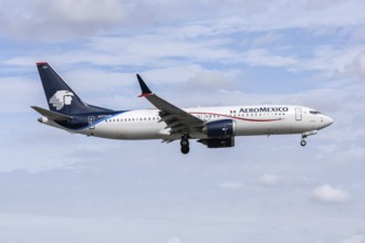 An AeroMexico Boeing 737-8 MAX aircraft with the license plate N173AM at Miami airport, USA