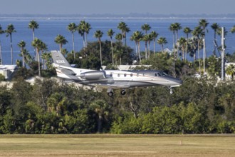 A Piper PA-31-350 Chieftain private jet aircraft with license plate N2KK at Tampa airport, USA
