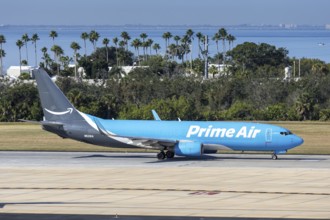 A Prime Air Boeing 737-800BCF aircraft with license plate N5261A at Tampa airport, USA