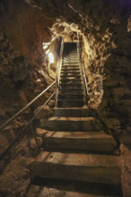 Tiefenhöhle Laichingen, Schachthöhle, karst object, rock, staircase, Laichingen, Swabian Jura,