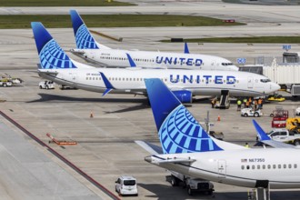United Airlines Boeing 737 aircraft at Fort Lauderdale Airport, United States