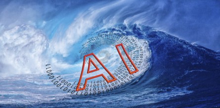 Symbol photo, AI as a tidal wave of digitization, ChatGBT, AI, OpenAI, chatbot, artificial