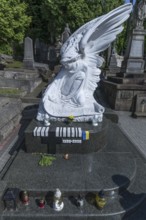 Angel sculpture on the grave of a musician, Lützenhofer cemetery Lychakivsky cemetery, Lviv,