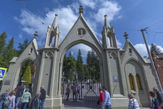 Entrance portal to Lützenhofer Cemetery Lychakivskiy Cemetery, Lviv, Galicia, Ukraine