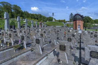 Graves of Ukrainian soldiers in an area of Lützenhofer Cemetery Lychakivsky Cemetery, Lviv,