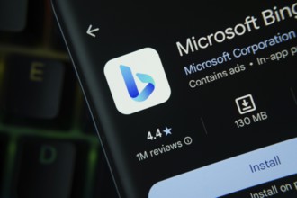 Dhaka, Bangladesh- 27 July 2025: Microsoft Bing app from Google Playstore is displayed on a