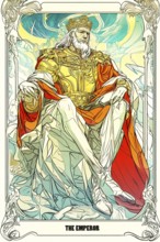 Modern representation of tarot card The Emperor symbolizing stability, fatherhood, authority, older