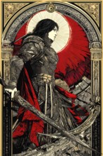 Modern representation of tarot card The Strength symbolizing courage, bravery, confidence,