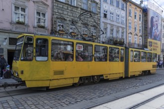 Old tram in Lviv Ukraine