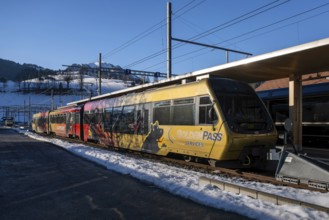 Golden Pass Express passenger train, Zweisimmen, Switzerland