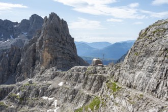 Rifugio Tommaso Pedrotti, in the Brenta Mountains, Brenta-Adamello Natural Park, Trentino, Italy