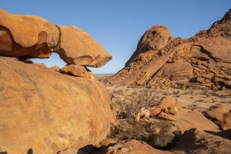 Impressive sandstone formations under a clear sky, Spitzkoppe, Namibia