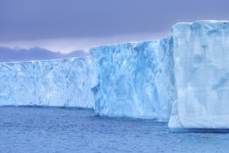 Brasvellbreen glacier from the ice cap Austfonna pouring fresh water into the Barents Sea,