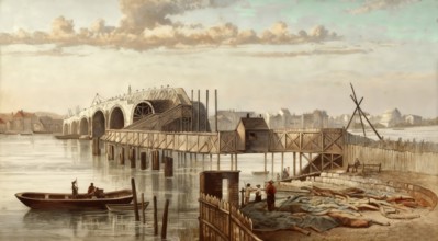 Blackfriars Bridge, a toll bridge over the River Thames in London, England, Europe, 18 century