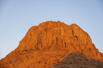 Close-up of rocky peak of Spitzkoppe in warm sunset light, Spitzkoppe, Namibia