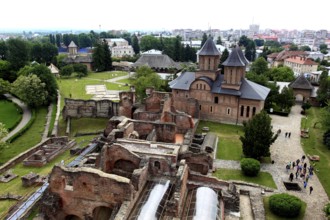 The royal courtyard, Curtea Domneasca, in Targoviste, Romania. The ruins of the fortress are known