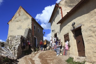 Historic buildings in the courtyard of Rosenau Castle, Cetatea Rasnov near Brasov, Brasov,