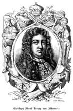 Christopher Monk 2nd Duke of Albemarle, Second Duke of Abermarle (1653 - 1688) and Earl of