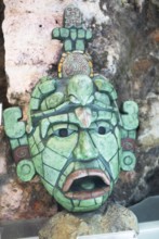 Mayan death mask, Casa del Jade, Old Town, Antigua, Sacatepéquez Department, Guatemala