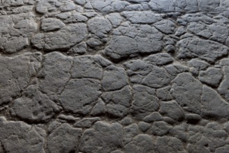 Stamped floor, detail, reconstructed courtyard with nine houses built by a large farmer from the