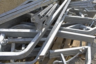 Metal parts on a construction site
