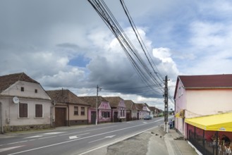 Village road on the Southern Carpathian Arch, Transylvania, Romania