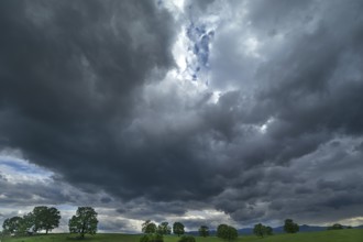 Rain clouds over the Carpathian Mountains, Transylvania, Romania