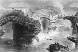 Natural Bridge at Kilkee Cliffside, Nature's Bridge at Kilkee Cliffs, Foohagh, County Clare,