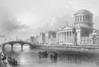 Four Courts on the River Liffey, Court House, Dublin, Ireland, Classicism, Waterfront, Justice,