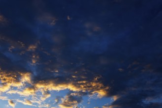 Sunrise with red clouds, Upper Austria