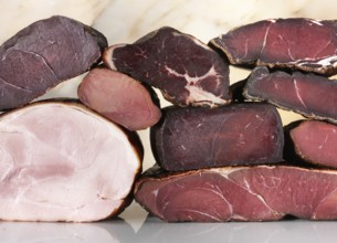 Different types of ham, studio shot