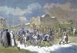 People and traffic on the street Nevsky Prospect, Saint Petersburg, Russia/people and traffic on