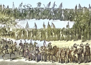 Shooting festival, a traditional festival or a mass with target shooting, here the defilee of the