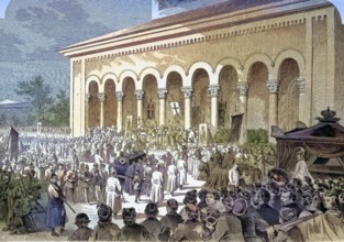 The funeral of King Ludwig in Munich, Bavaria, Germany, Ludwig I, 1786 - 1868, was King of